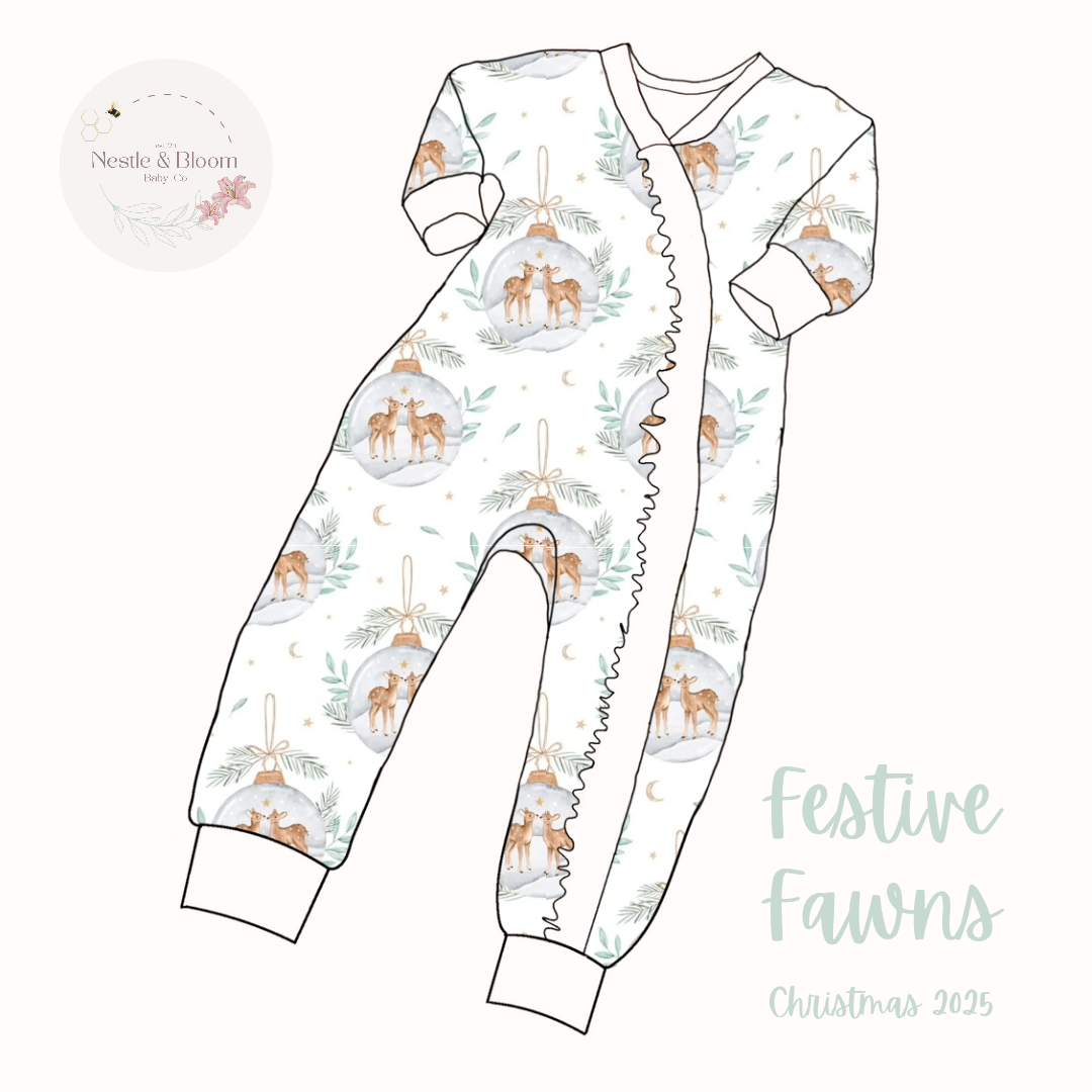 Christmas Ruffle Sleepsuit