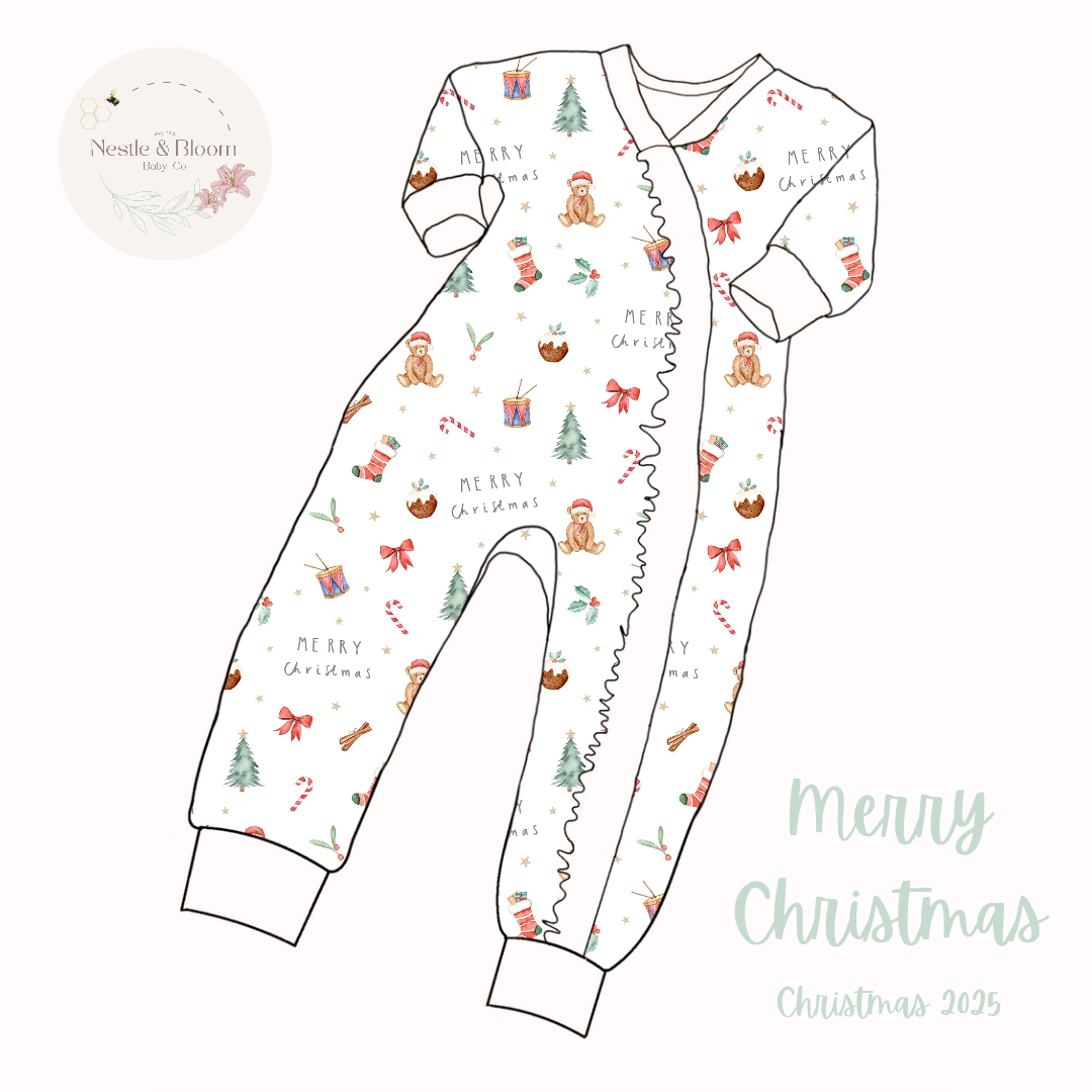 Christmas Ruffle Sleepsuit