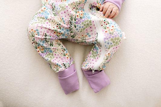 Organic Cotton Zippy Sleepsuit - Handmade in the UK