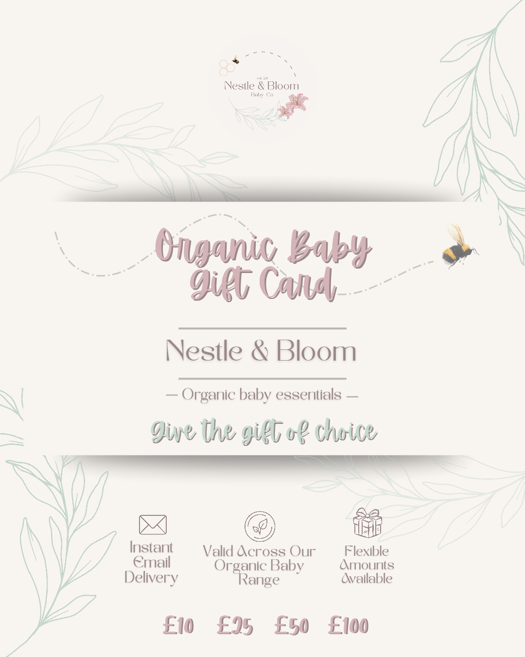 Organic Baby Gift Card | Nestle & Bloom