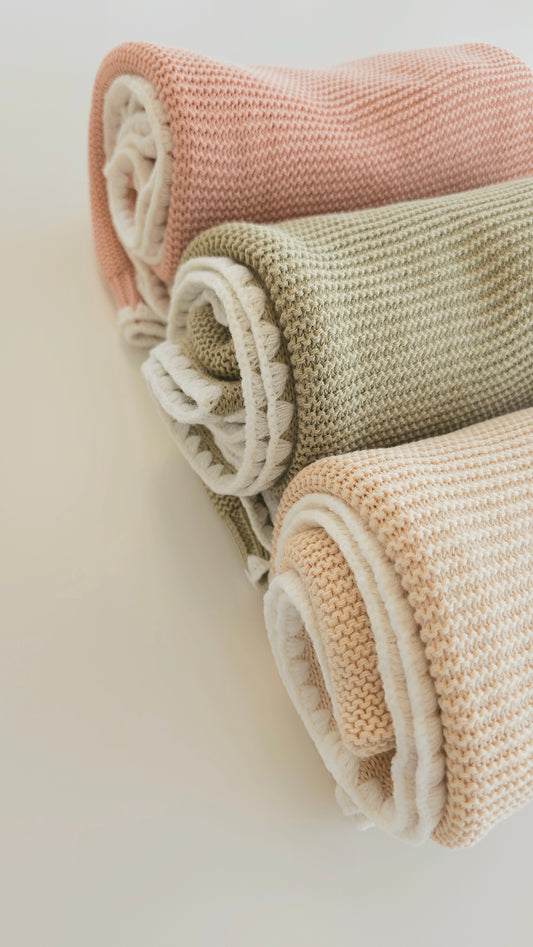 Personalised Cotton Knitted Baby Blanket | Soft Baby Blanket